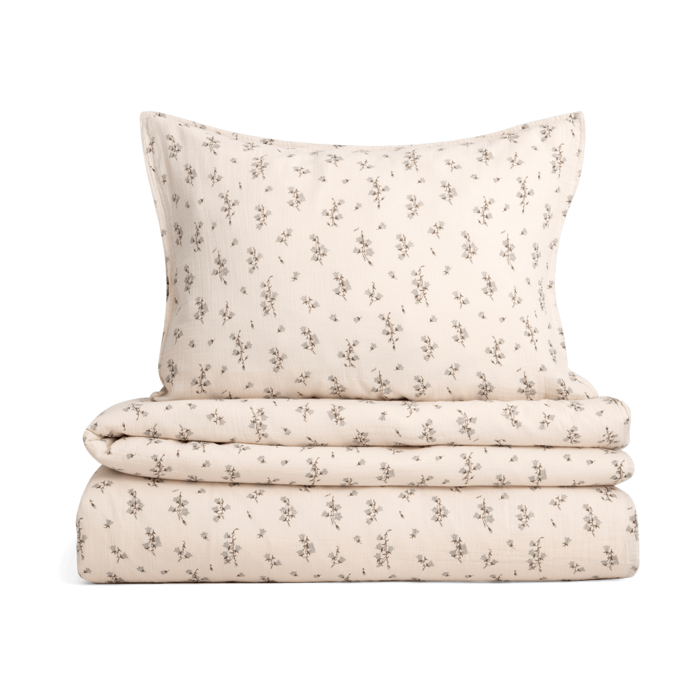 Bluebell Muslin bäddset, 140x200 cm/50x75 cm