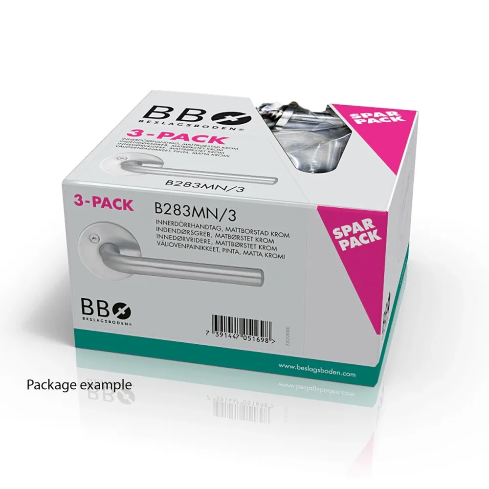 Innerdörrhandtag 3-Pack B290kmn/3 Borstad, Krom