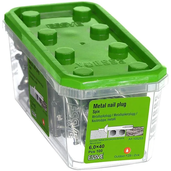 ESSVE Spix ZN Metallspikplugg 100-pack 5,0x22mm - Bild 2