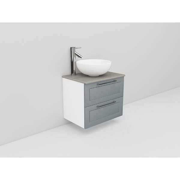 Badrumsmöbel Flexline Modell 13 60cm, Vit, Grå, Ram | Stuvbutiken - Bild 2