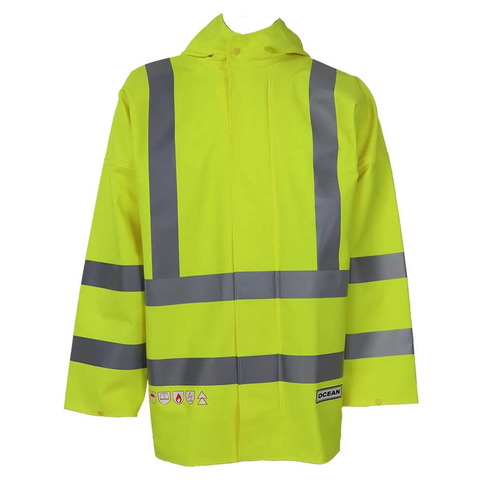 Ocean Abeko Coulomb Premium Regnjacka flamvarsel, gul 3XL