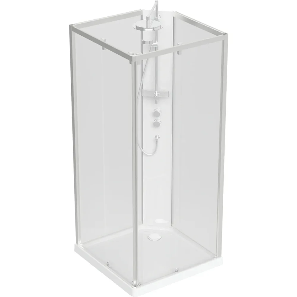 Contura Showerama Comfort Square Duschkabin 900x900 mm Borstad aluminium