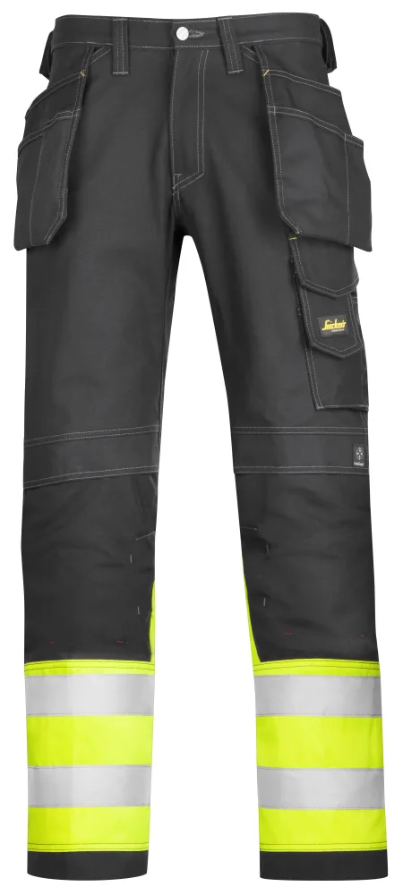 Snickers Workwear 3235 Arbetsbyxa varsel, gul/svart C54