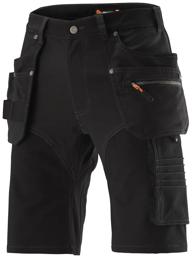 L.Brador 1420P Arbetsshorts svart C58