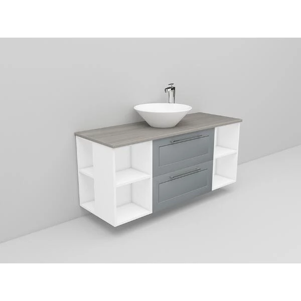 Badrumsmöbel Flexline Modell 179 120cm, Vit, Grå, Ram | Stuvbutiken - Bild 2