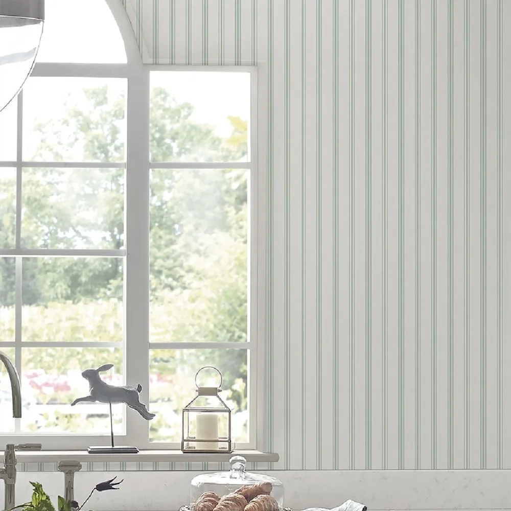 Laura Ashley Vol. 3 Farnworth Stripe 118483 Grön Tapet | Stuvbutiken - Bild 3