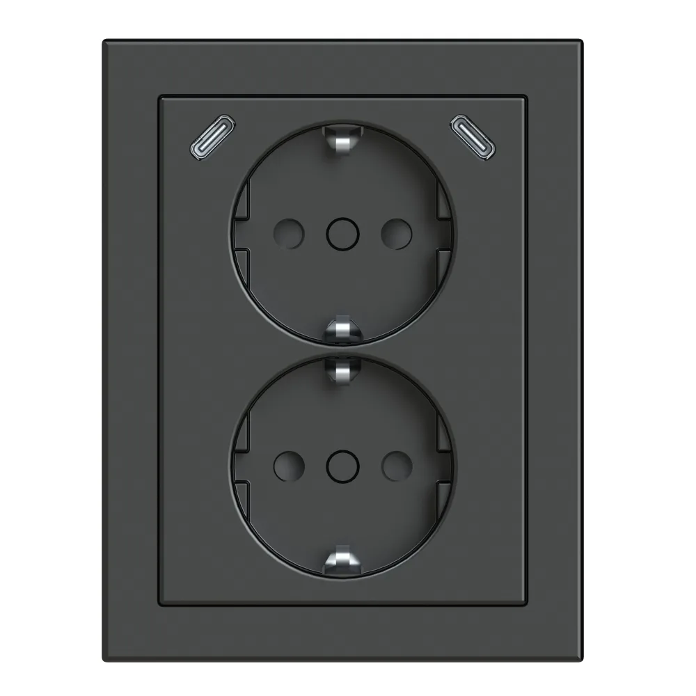 ABB Impressivo 402EE2USBC-84 Vägguttag hörn, 2-vägs, 2 x USB-C Vit - Bild 2