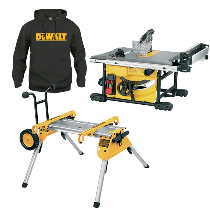 Dewalt DWE7485RS-XC Bordscirkelsåg tröja i storlek XL ingår