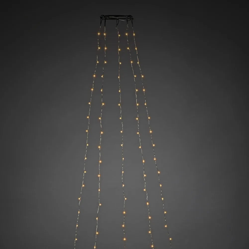 Konstsmide 6378-890 Julgransslinga silverfärgad kabel, amber LED 240 cm