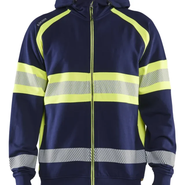 Blåkläder 355211589955XS Huvtröja varsel, svart/röd, helzip Svart/röd