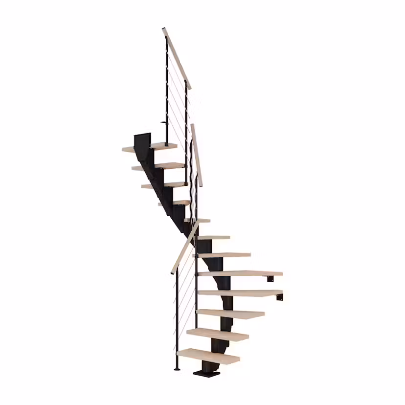 Spartrappa Dolle Frankfurt Ek Vit Oljad 1/2 Style6 Svart, LxB: 1470x790 mm