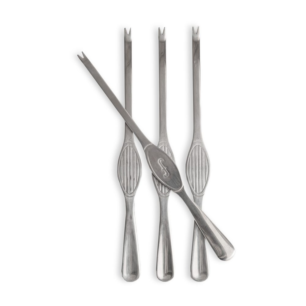 Sivan skaldjursbestick 4-pack, Silver