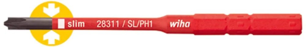 Wiha slimBit 34588 Bits Plinus/Phillips, 75 mm, 1000 V SL/PH2x75 mm