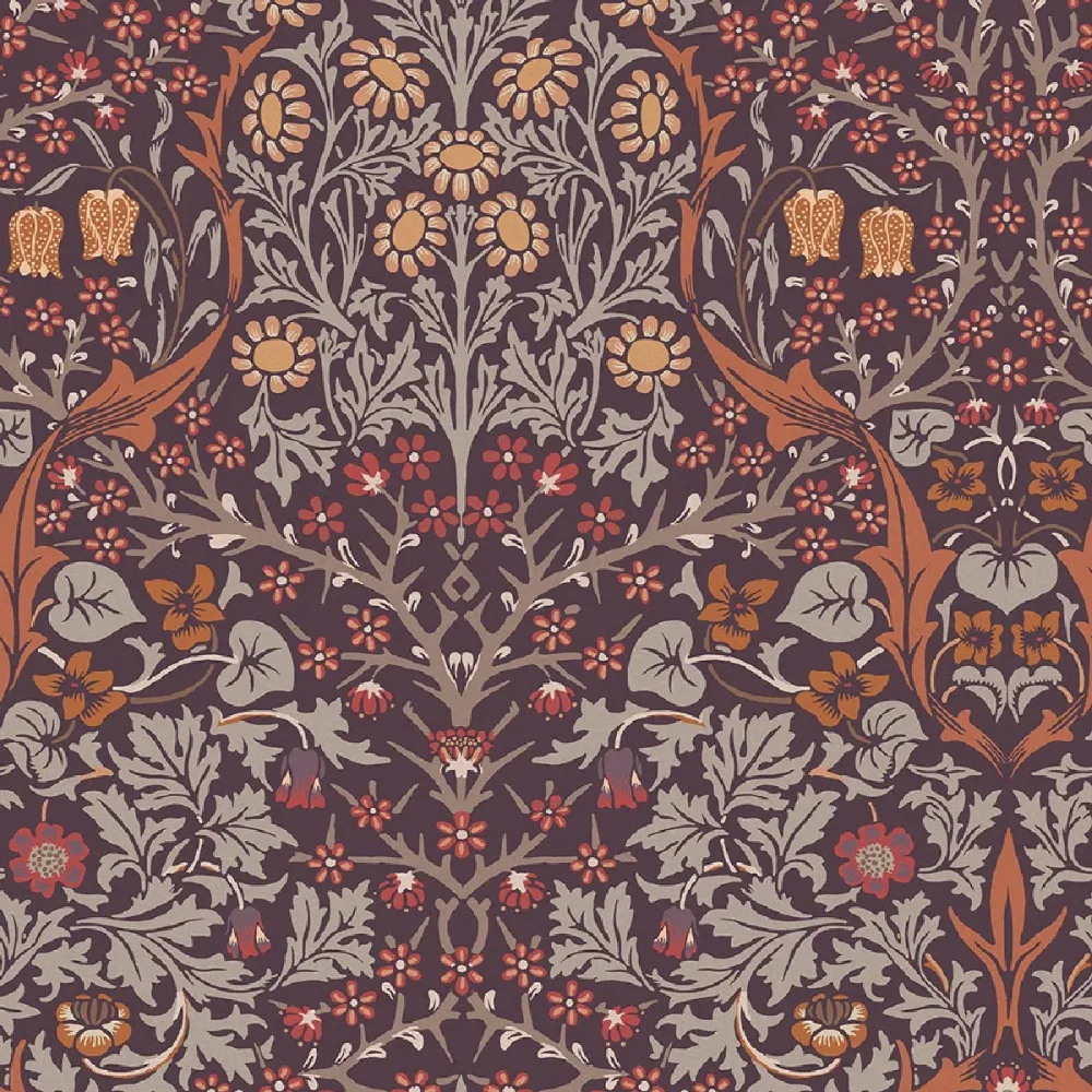 William Morris At Home Blackthorn Plum 124249 Lila Tapet | Stuvbutiken