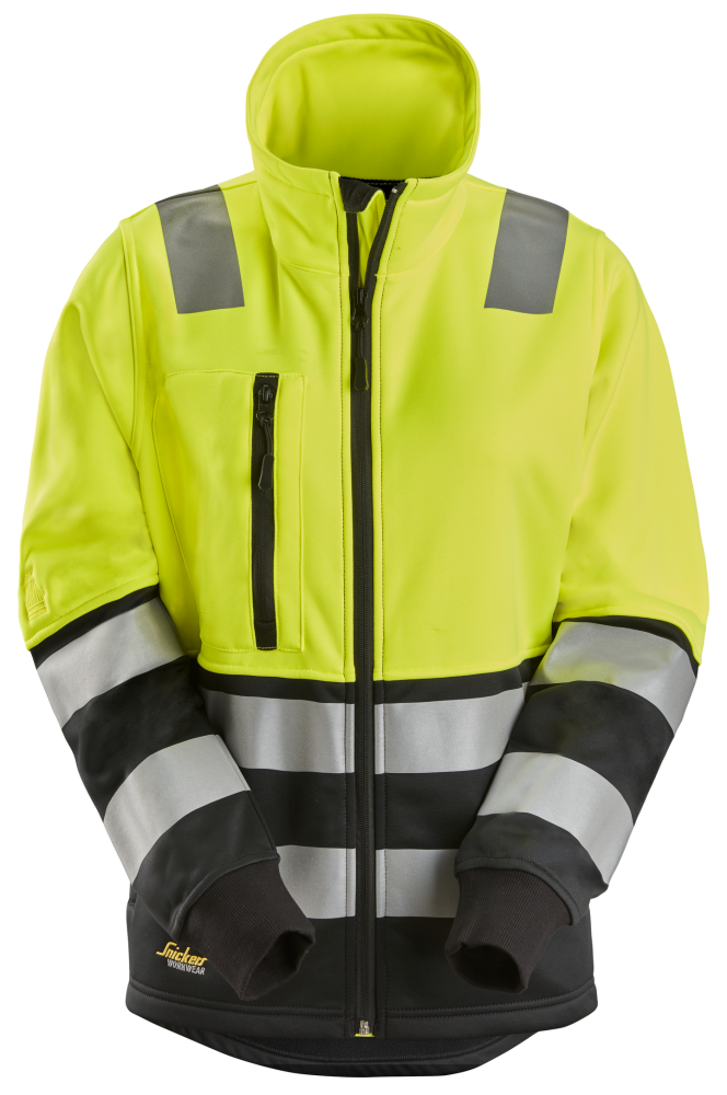 JACKA SNICKERS WORKWEAR DAM 8073 KL 2 GUL L, VARSELGUL/SVART