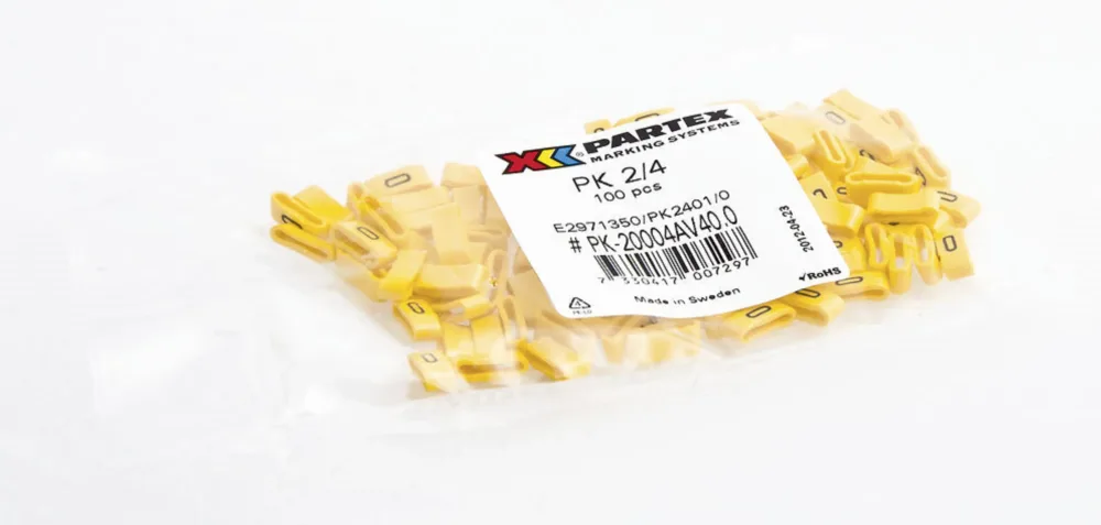 Partex PA3401/JORD Kabelmärkning Jord, Ø8-16 mm, 20-pack