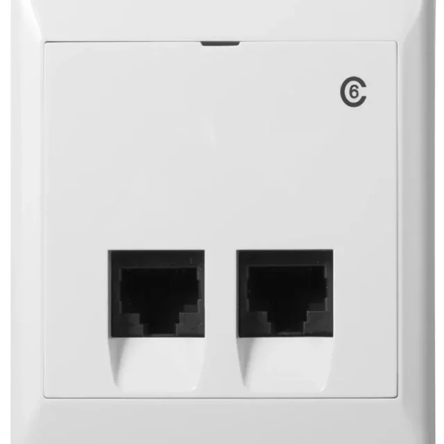Elko EKO07481 Modularuttag utanpåliggande, RJ45, kat 6 2 x RJ45