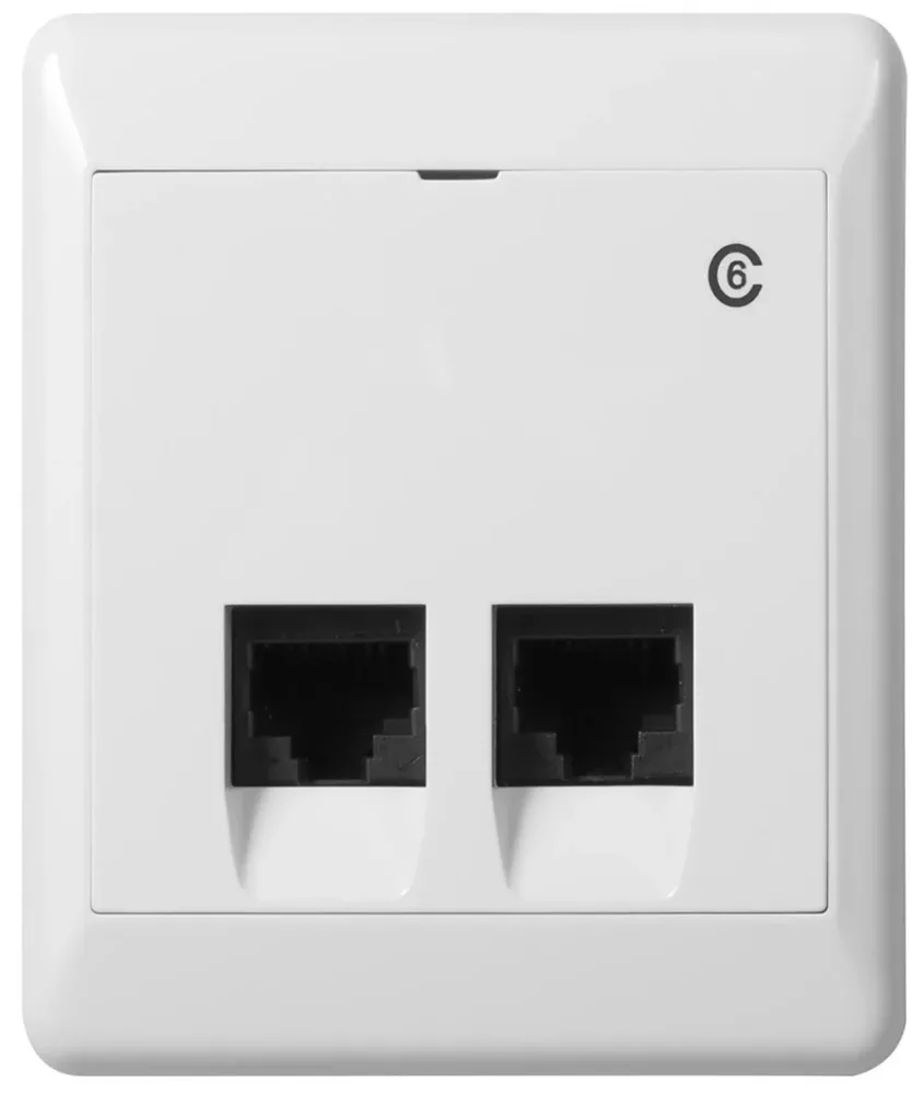 Elko EKO07481 Modularuttag utanpåliggande, RJ45, kat 6 2 x RJ45