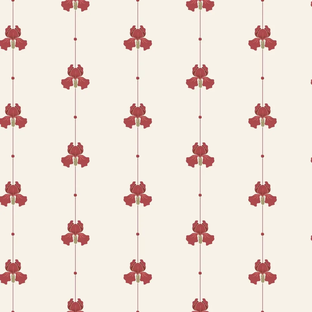 Gotain Sweet Pea Burgundy 5686 Vit Tapet | Stuvbutiken