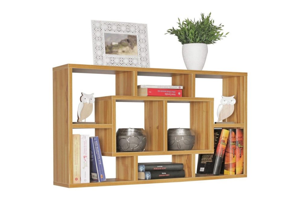 Vägghylla Wohnling PAOLA melaminbelagd MDF, förvaringshylla, väggmonterad, modern stil Bok