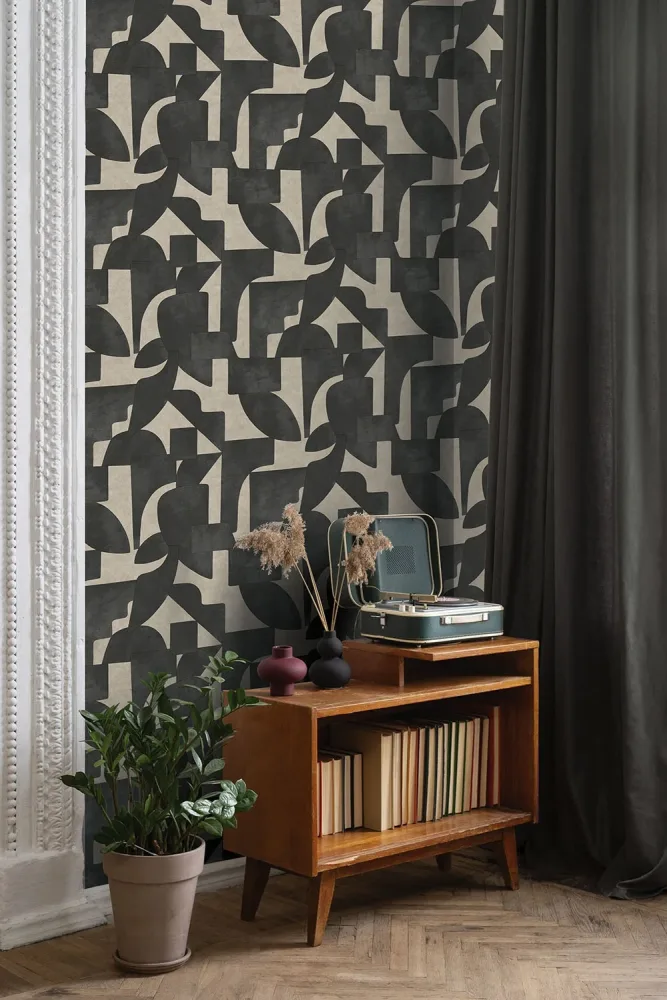 Holden Decor Utopia II 91711 Tapet Linnet Cream Charcoal Svart/beige