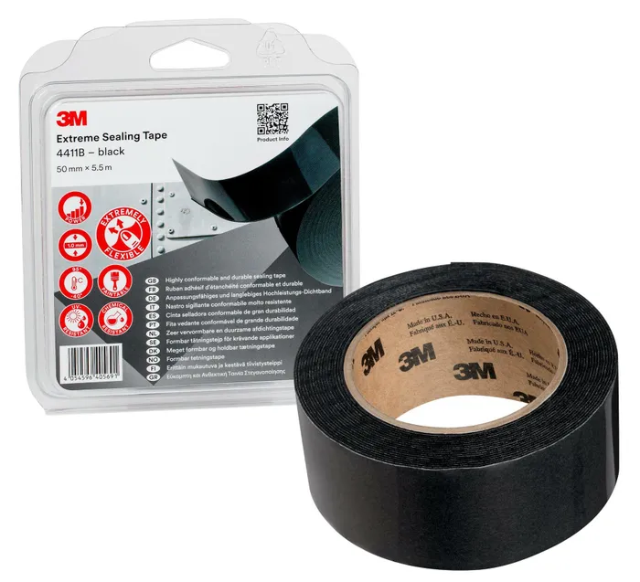 3M EXTREME SEALING TAPE 4411B SVART 50MMX5,5M 1,0MM
