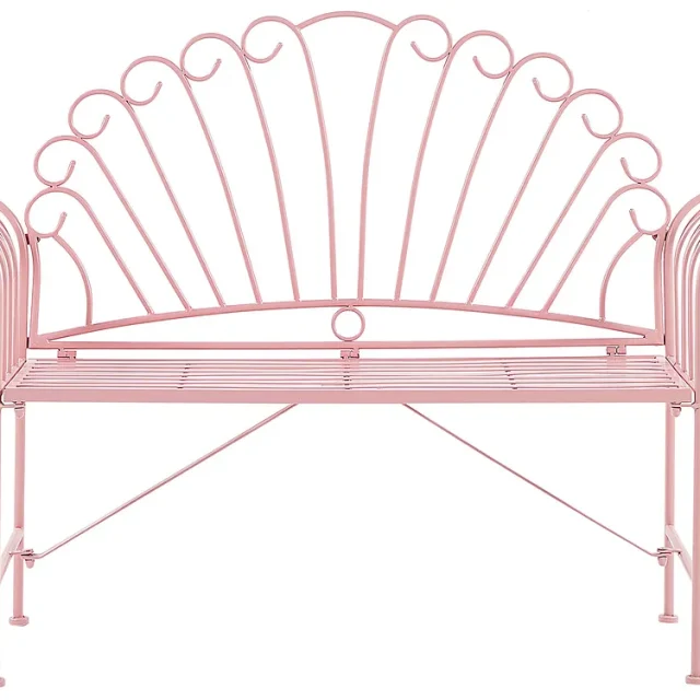 Trädgårdsbänk CAVINIA 125 cm Metall Rosa