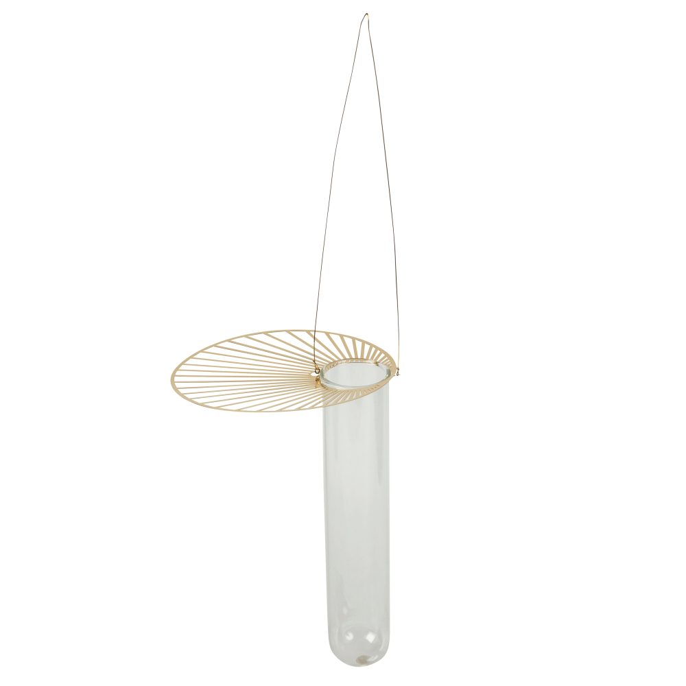Sun hängvas 15 cm, Klar-guld