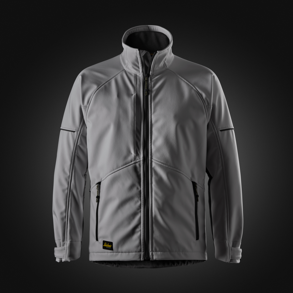 JACKA SOFTSHELL VINDTÄT GRÅ/SVART STL S