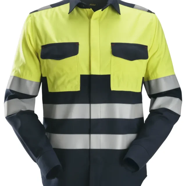 Snickers Workwear 8563 ProtecWork Svetsskjorta varsel, gul/marinblå XL