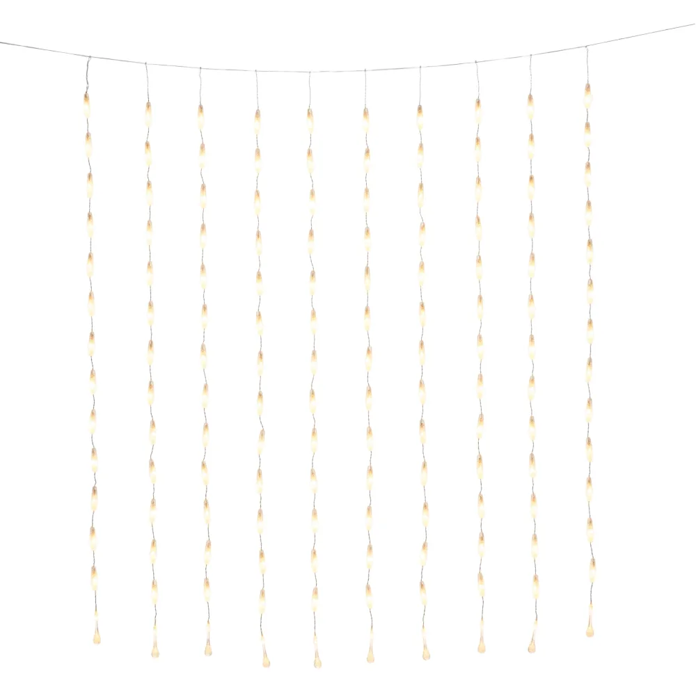 Konstsmide 4051-103 Ljusslinga gardin av droppar, varmvita 140x120 cm