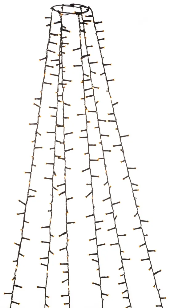 Konstsmide 6650-130 Julgransslinga frost, svart kabel, 2.4 m Varmvit