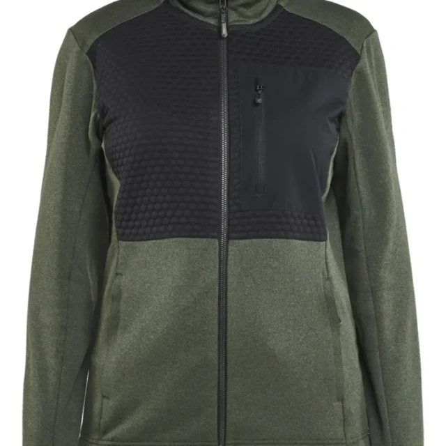 Blåkläder 354925334199S Tröja grön/svart, helzip S