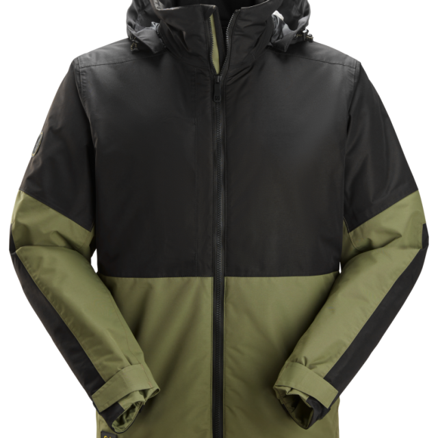 VINTERJACKA SNICKERS WORKWEAR FODRAD AW WP, KHAKIGRÖN/SVART STL XL