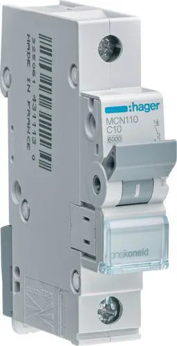 Hager MCN125 Dvärgbrytare 1-pol, 6kA, C-karakteristik 25A - Bild 2