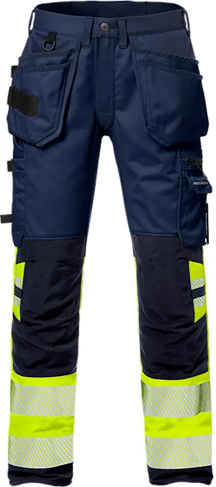 Fristads 2706 PLU Arbetsbyxa varselgul/marinblå C54