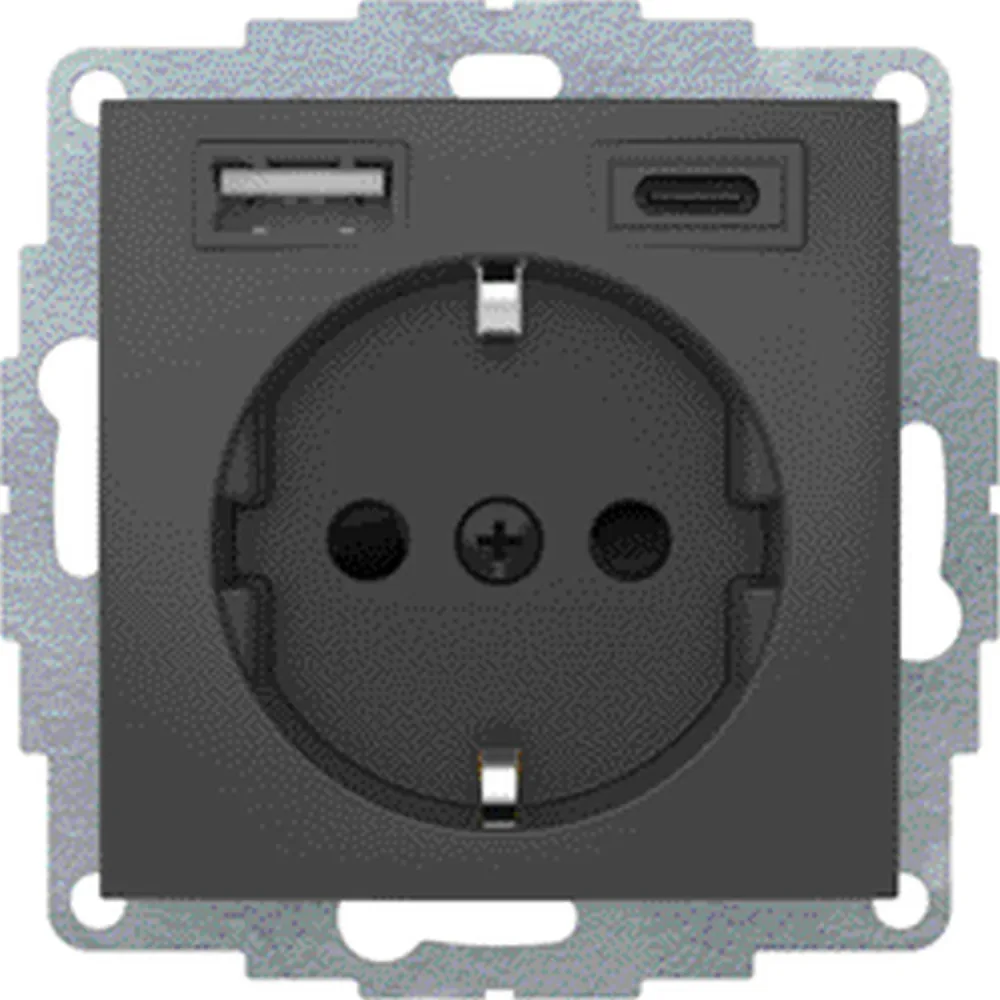 Hager 48041606 Uttag 1-vägs, USB-uttag A+C 3A