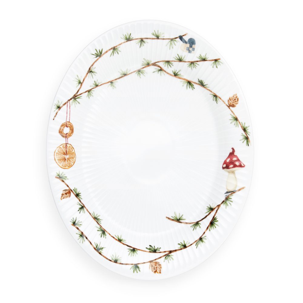 Hammershøi Christmas ovalt fat, 22,5x28,5 cm