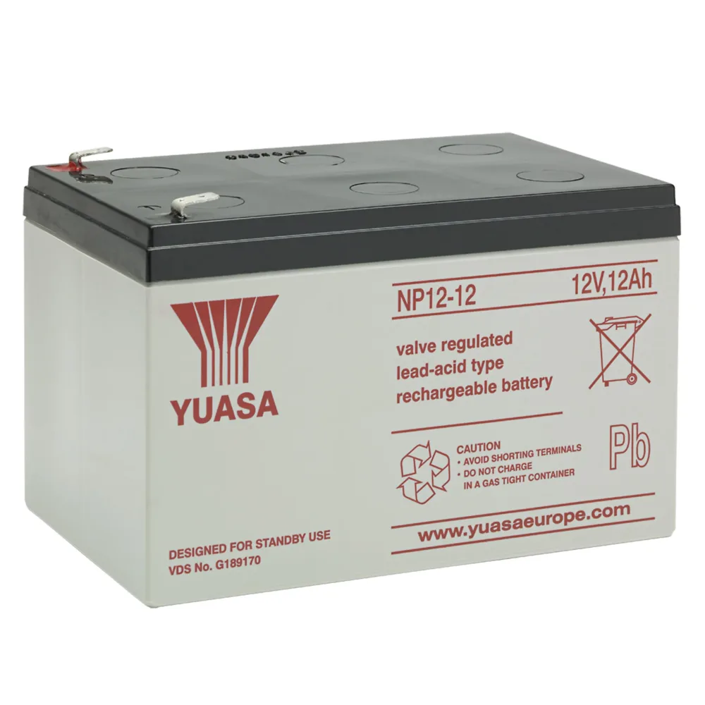 Yuasa NP7-12 Blybatteri ventilreglerat, 12 V 7 Ah