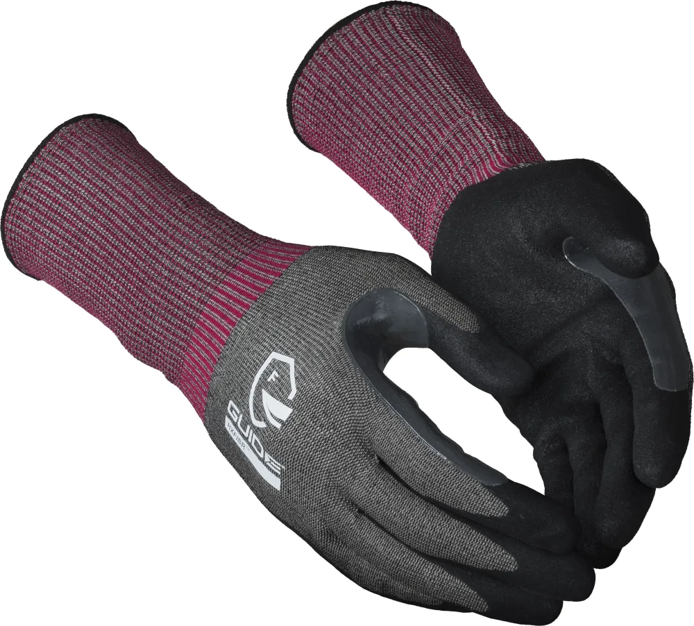 Guide Gloves 6606 Handske nitrildopp, skärskydd F, touch 7