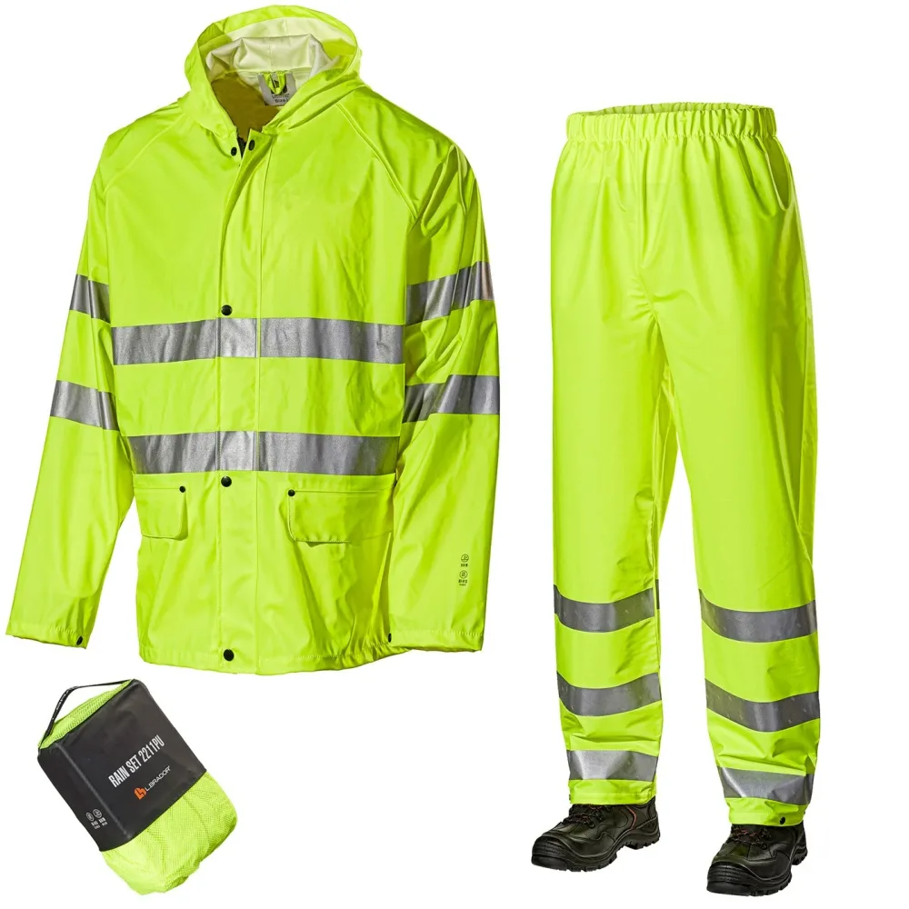 L.Brador 2211PU Regnställ hi-vis gul, klass 3 M