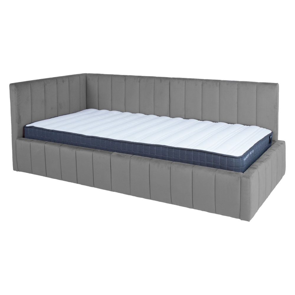 Säng Jasper 90x200 cm med madrass Harmony Uno 106x40xh76 cm, Ek