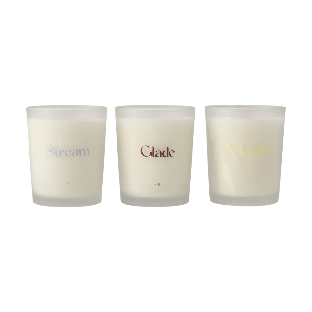 Presentförpackning doftljus 70g 3-pack, Stream/Glade/Meadow