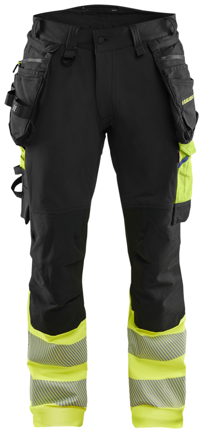 VARSELBYXA BLÅKLÄDER 1125 1648 S/G C62, SVART/VARSELGUL 4VSTRETCH