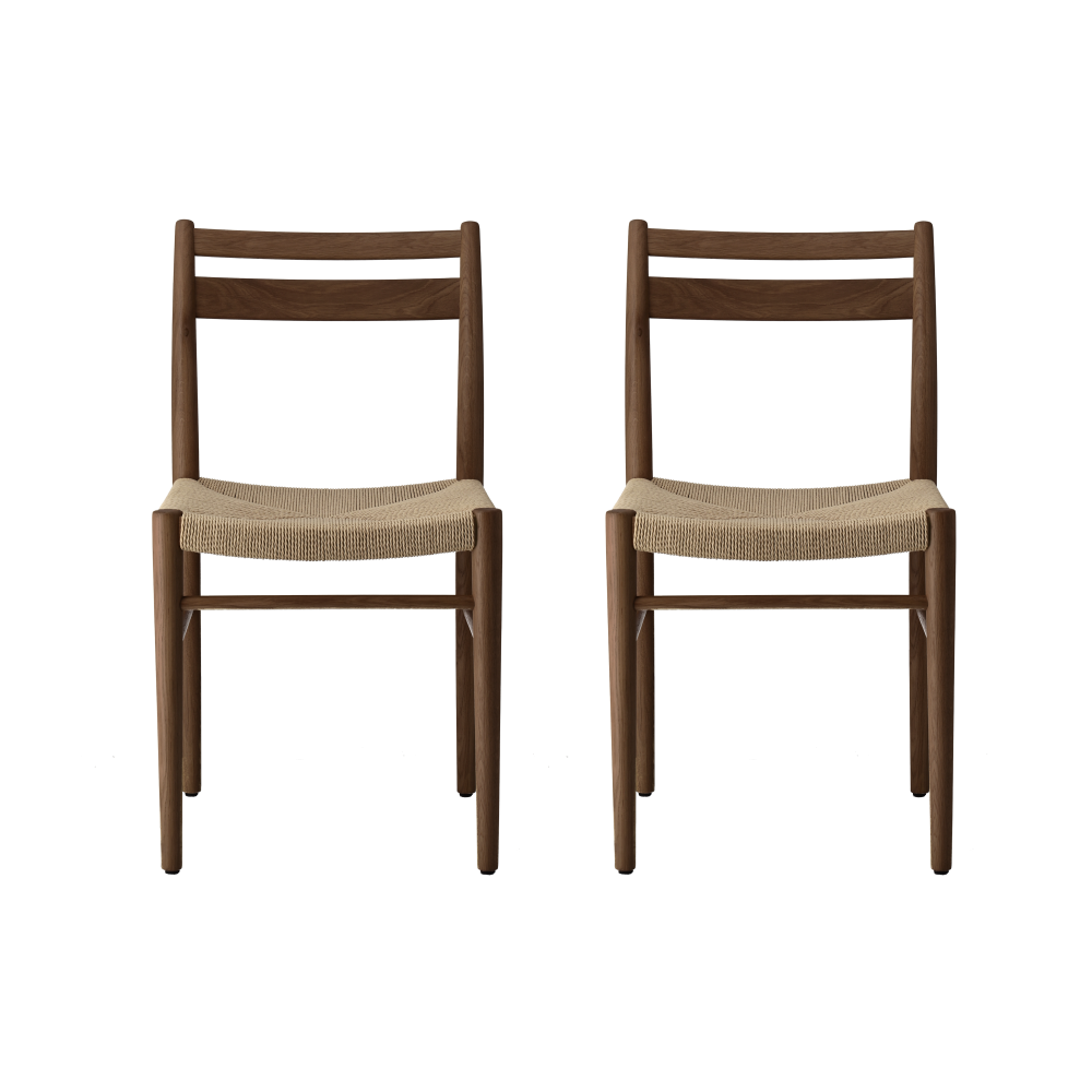Fridhem matstol, rökt lackad ek-naturflätad, 2-pack