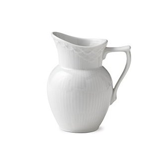 White Fluted Half Lace mjölkkanna, 17 cl
