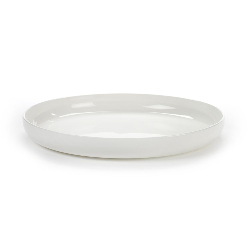 Base tallrik med hög kant vit, 24 cm