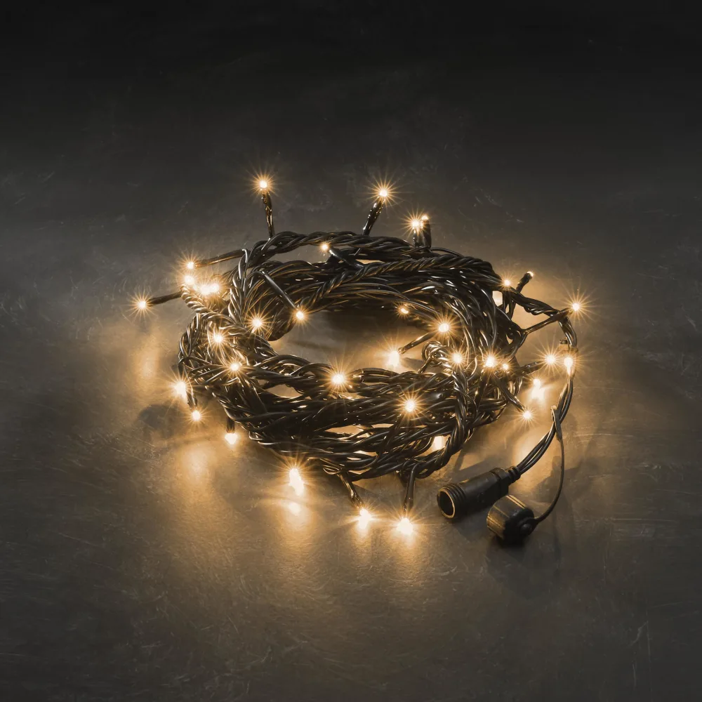 Konstsmide 4850-807 Ljusslinga svart mjuk kabel, 50 LED Amber