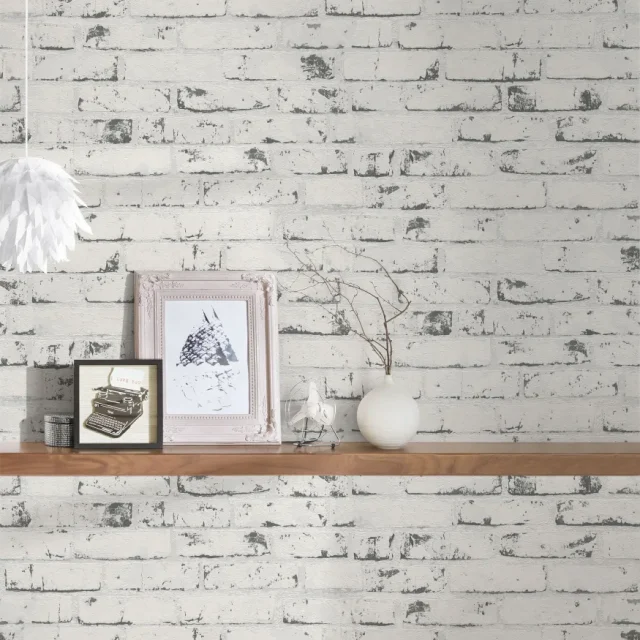 Living Walls Best of Wood´n Stone III T7837 Tapet vit/grå/svart