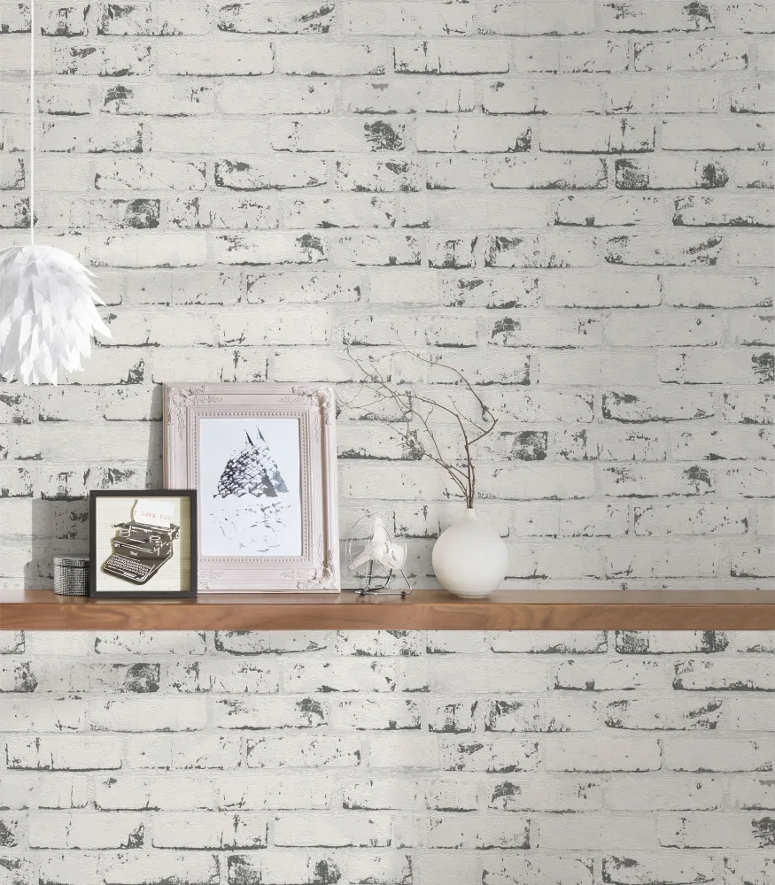 Living Walls Best of Wood´n Stone III T7837 Tapet vit/grå/svart